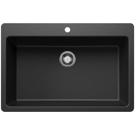 Blanco Liven 33 in. Drop-In/Undermount Super Single Basin SILGRANIT Kitchen Sink 443195